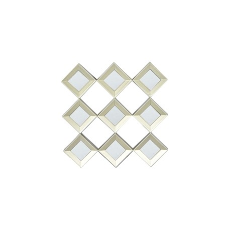 SET DE 3 ESPEJOS DIAMANTE 25 X 25 CM CHAMPAGNE