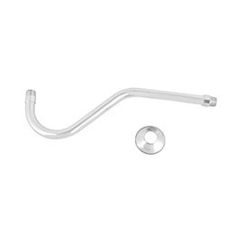 BRAZO LARGO DE LATÓN PARA REGADERA Y CHAPETÓN DE 39 CM PLATA