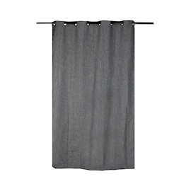 CORTINA DE JACQUARD CON ARILLOS POLIÉSTER GRIS OSCURO 210 X 140 CM