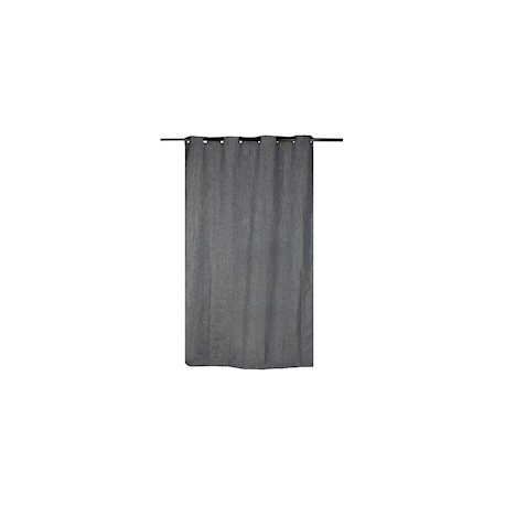 CORTINA DE JACQUARD CON ARILLOS POLIÉSTER GRIS OSCURO 210 X 140 CM