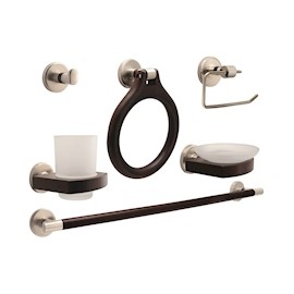 JUEGO DE ACCESORIOS DALENA PARA BAÑO DE ZINC 6 PIEZAS