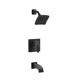 JUEGO DE REGADERA Y LLAVE PARA TINA KATUN NEGRO MATE