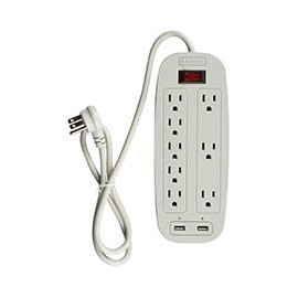 MULTICONTACTO SUPRESOR DE PICOS CON USB DE 22.5 CM