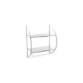 REPISA CROMADA DE DOBLE NIVEL PARA PARED