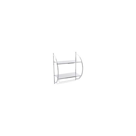 REPISA CROMADA DE DOBLE NIVEL PARA PARED
