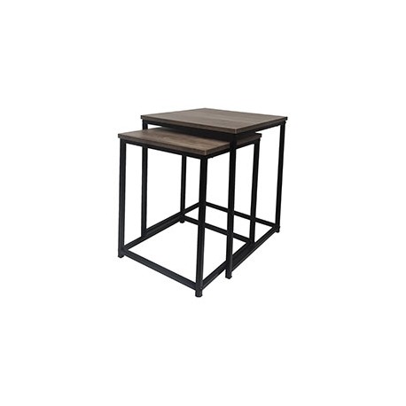 SET DE 2 MESAS LATERALES CAFÉ