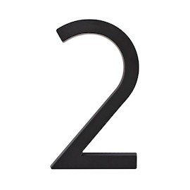NÚMERO 2 NEGRO DE 15.2 X 5.5 CM