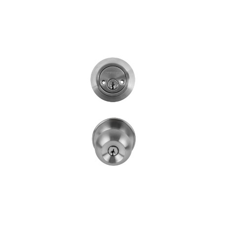 COMBO BOLA POMO/CERROJO DOBLE ACERO INOXIDABLE