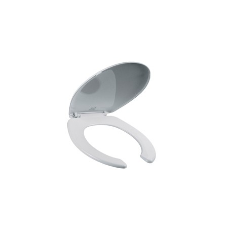 ASIENTO PARA BAÑO PLÁSTICO REDONDO BLANCO FRENTE ABIERTO BEMIS