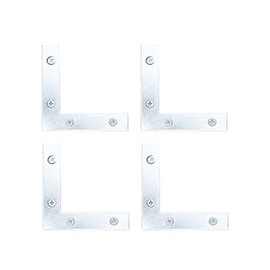 REFUERZO DE UNIÓN "L" DE 7.7 X 7.7 CM PLATA 4 PIEZAS
