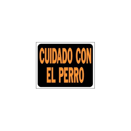LETRERO DE POLÍMERO LIGERO PARA PARED CUIDADO CON EL PERRO DE 30 X 48 CM
