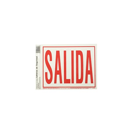 LETRERO DE PLÁSTICO PARA PARED "SALIDA" DE 25.4 X 20.2 CM