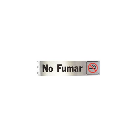 LETRERO DE ALUMINIO PARA PARED "NO FUMAR" DE 20.3 X 5.1 CM