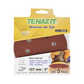 DISCO DE LIJA FINO VELCRO 5 PULGADAS 5 PIEZAS