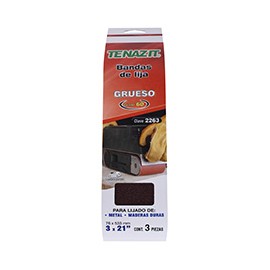 BANDAS DE LIJA DE 3 X 21 PULGADAS 3 PIEZAS