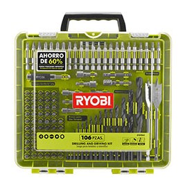 KIT PARA TALADRAR Y ATORNILLAR DE 106 PIEZAS RYOBI