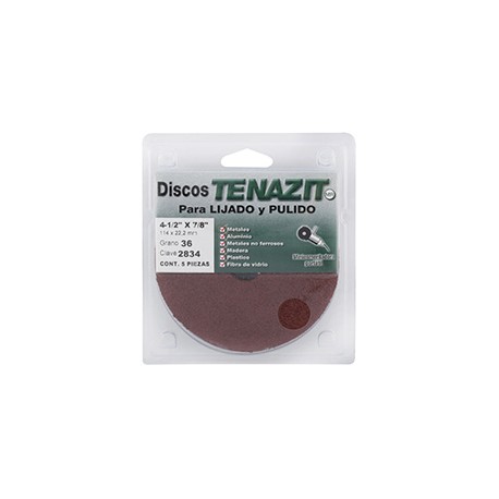 DISCOS PARA LIJADO Y PULIDO 4 1/2 X 7/8 DE PULGADA ROJO 5 PIEZAS