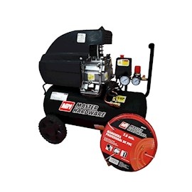 COMPRESOR 2.5HP TANQUE 25LTS + MP0105 MANGUERA DE PVC 300LBS 7.5 M MH