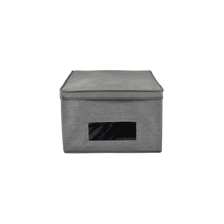 CAJA DE PLÁSTICO CON VENTANA 40X50X25 CM GRIS