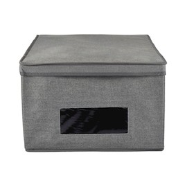 CAJA DE PLÁSTICO CON VENTANA 40X50X25 CM GRIS
