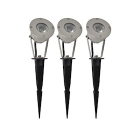 ESTACA LED DE JARDÍN 1 LUZ FRÍA 3 PIEZAS