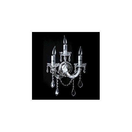 ARBOTANTE DE PARED MA THERESA PARA INTERIOR 3 LUCES PLATA