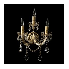 ARBOTANTE DE PARED MA THERESA PARA INTERIOR 3 LUCES DORADA