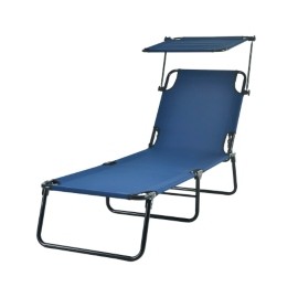 CAMASTRO DE PLAYA RECLINABLE Y PLEGABLE AZUL 188 X 56 X 29 CM
