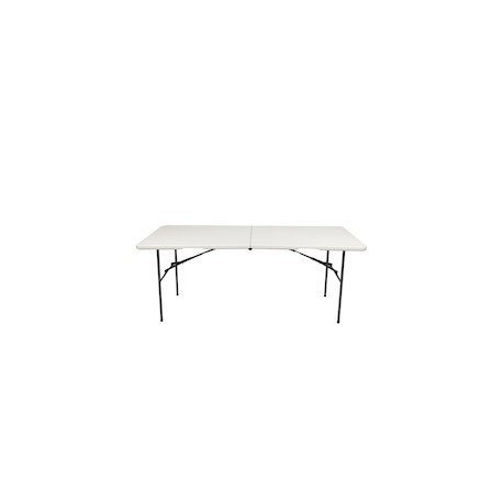 MESA RECTANGULAR PLEGABLE DE 76.2 X 74.3 X 182 CM BLANCA POLIETILENO