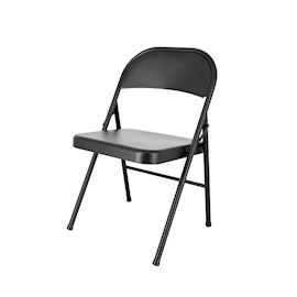 SILLA PLEGABLE NEGRO CON ESTRUCTURA DE ACERO