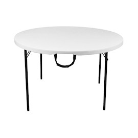 MESA REDONDA PLEGABLE 121.8 X 73.6 CM BLANCO POLIETILENO