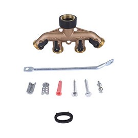 DISTRIBUIDOR DE LATÓN PARA GRIFO DE MANGUERA 4 VÍAS DORADO ORBIT