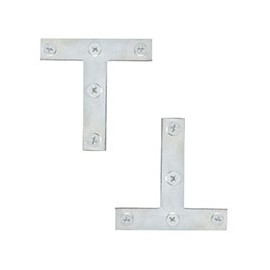 PLACA DE UNIÓN "T" 7.6 X 7.6 CM PLATA 2 PIEZAS