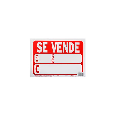 LETRERO DE PLÁSTICO PARA PARED SE VENDE 21.6 X 30.4 CM