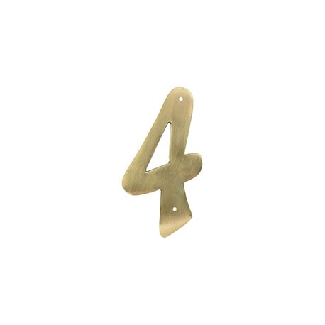 NÚMERO 4 EN LATÓN SÓLIDO 10.16 CM