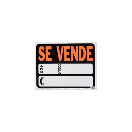 LETRERO DE PLÁSTICO PARA PARED SE VENDE 37 X 47 CM