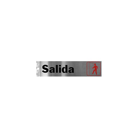 LETRERO DE ALUMINIO PARA PARED SALIDA 5 X 20.5 CM