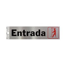 LETRERO DE ALUMINIO PARA PARED ENTRADA 5 X 20.5 CM