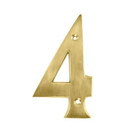 NÚMERO 4 DE LATÓN 10.1 X 6 CM