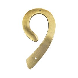 NÚMERO 9 DE LATÓN 10.1 X 5.5 CM