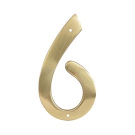 NÚMERO 6 EN LATÓN SÓLIDO 10.16 CM
