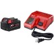M18 CARGADOR DE BATERÍAS PARA 12V Y 18V CON (1) BATERÍA 18V DE 5.0 AH.