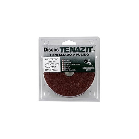 DISCO PARA LIJADO Y PULIDO DE 4 1/2 X 7/8 PULGADA ROJO 3 PIEZAS