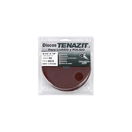 DISCO PARA LIJADO Y PULIDO DE 4 1/2 X 7/8 DE PULGADA ROJO 5 PIEZAS