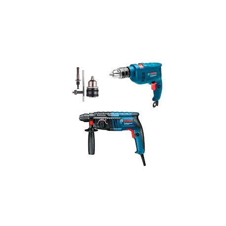 COMBO DE MARTILLO PERFORADOR CON ADAPTADOR SDS PLUS Y TALADRO ROTOMARTILLO BOSCH
