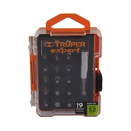 JUEGO DE PUNTAS PARA DESTORNILLADOR ACERO TRUPER 19 PIEZAS