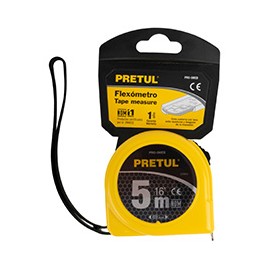 FLEXÓMETRO/CINTA MÉTRICA DE 5 METROS PRETUL