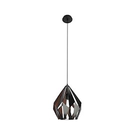 LUMINARIO COLGANTE INCANDESCENTE DE 183 X 30.5 CM NEGRO