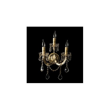 ARBOTANTE DE PARED MA THERESA PARA INTERIOR 3 LUCES DORADA