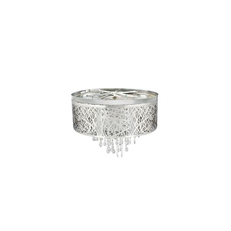 LÁMPARA DE TECHO PLAFÓN LEXIS HALÓGENO 30 X 40 CM PLATA